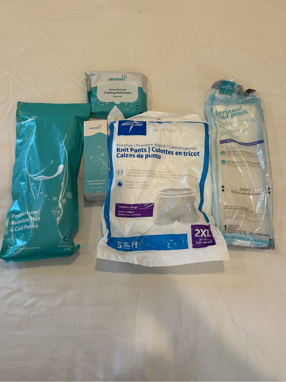 New unused lot of postpartum care items